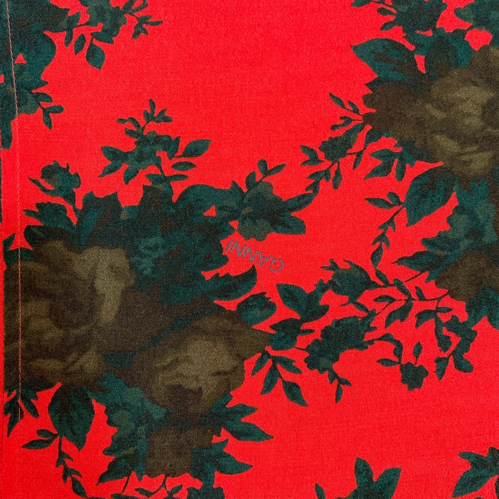 Ganni Red and Black Long Sleeve Dress - Picture 7 of 7